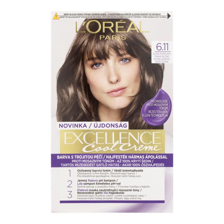 L&#039;Oréal Paris Excellence Cool Creme Tinta capelli donna 48 ml Tonalità 6,11 Ultra Ash Dark Blond