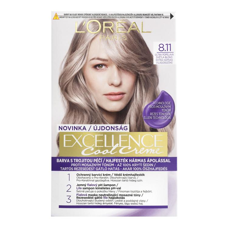 L&#039;Oréal Paris Excellence Cool Creme Tinta capelli donna 48 ml Tonalità 8,11 Ultra Ash Light Blond
