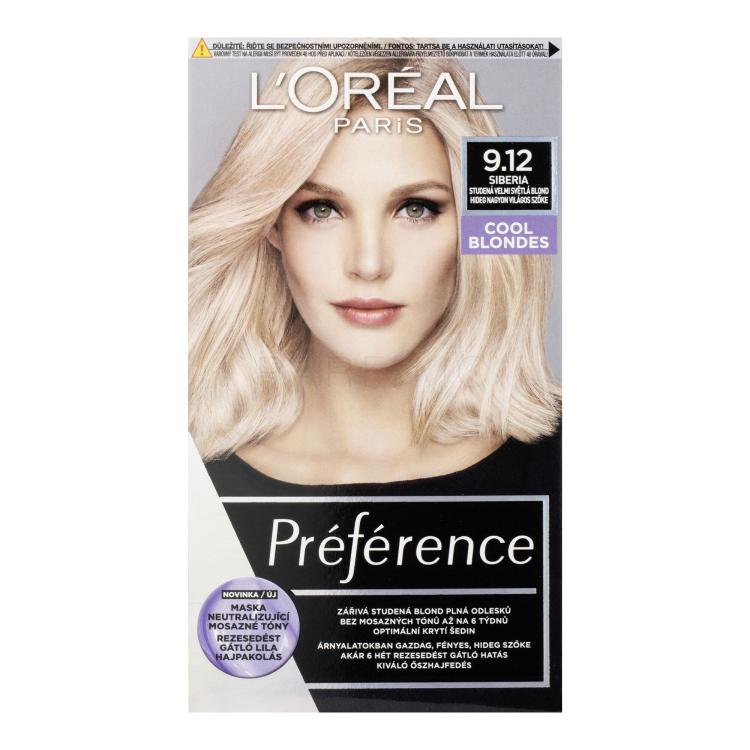 L&#039;Oréal Paris Préférence Cool Blondes Tinta capelli donna 60 ml Tonalità 9,12 Siberia