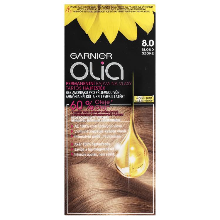 Garnier Olia Permanent Hair Color Tinta capelli donna 50 g Tonalità 8,0 Blond