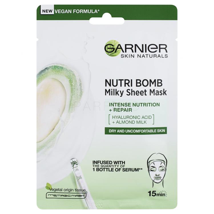 Garnier Skin Naturals Nutri Bomb Almond Milk + Hyaluronic Acid Maschera per il viso donna 1 pz