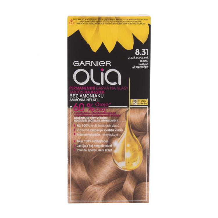 Garnier Olia Permanent Hair Color Tinta capelli donna 50 g Tonalità 8,31 Golden Ashy Blonde