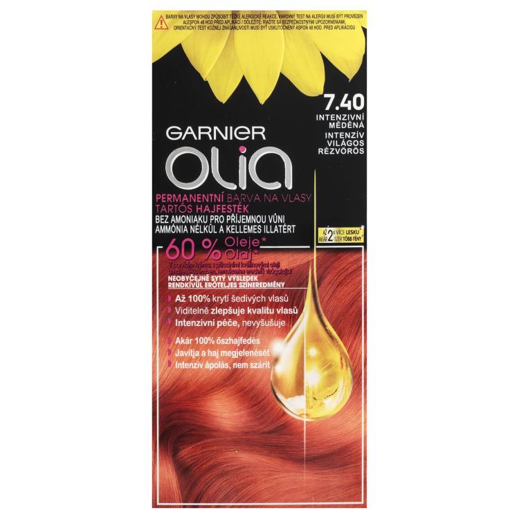 Garnier Olia Permanent Hair Color Tinta capelli donna 50 g Tonalità 7,40 Intense Copper