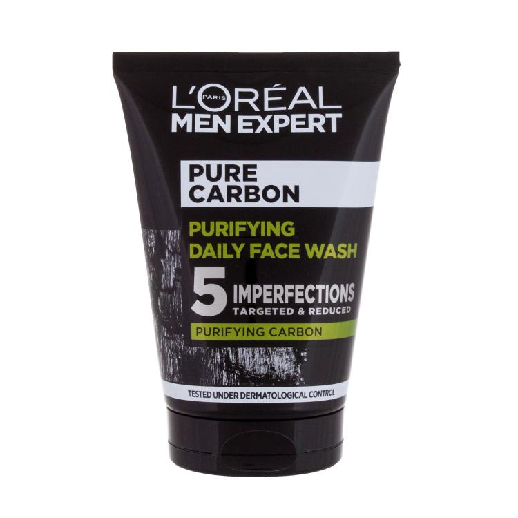 L&#039;Oréal Paris Men Expert Pure Carbon Purifying Daily Face Wash Gel detergente uomo 100 ml