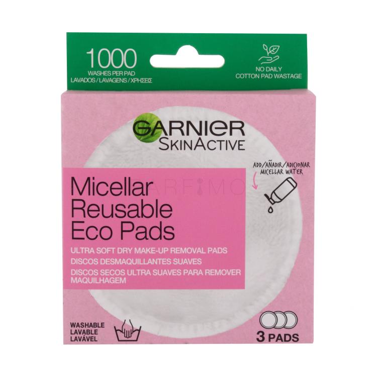 Garnier Skin Naturals Micellar Reusable Eco Pads Dischetti struccanti donna 3 pz