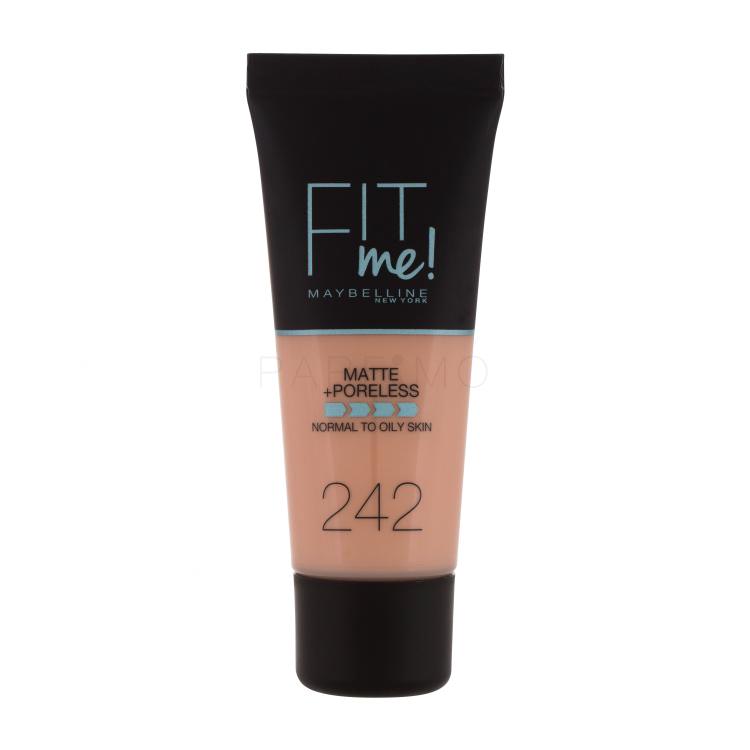 Maybelline Fit Me! Matte + Poreless Fondotinta donna 30 ml Tonalità 242 Light Honey