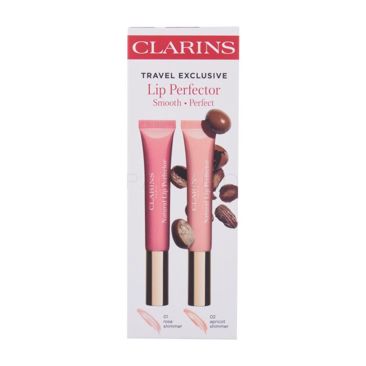 Clarins Natural Lip Perfector Pacco regalo lucidalabbra Natural Lip Perfector 12 ml + lucidalabbra Natural Lip Perfector 12 ml 02 Apricot Shimmer