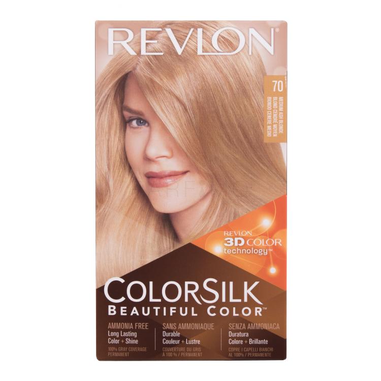 Revlon Colorsilk Beautiful Color Tinta capelli donna Tonalità 70 Medium Ash Blonde Set