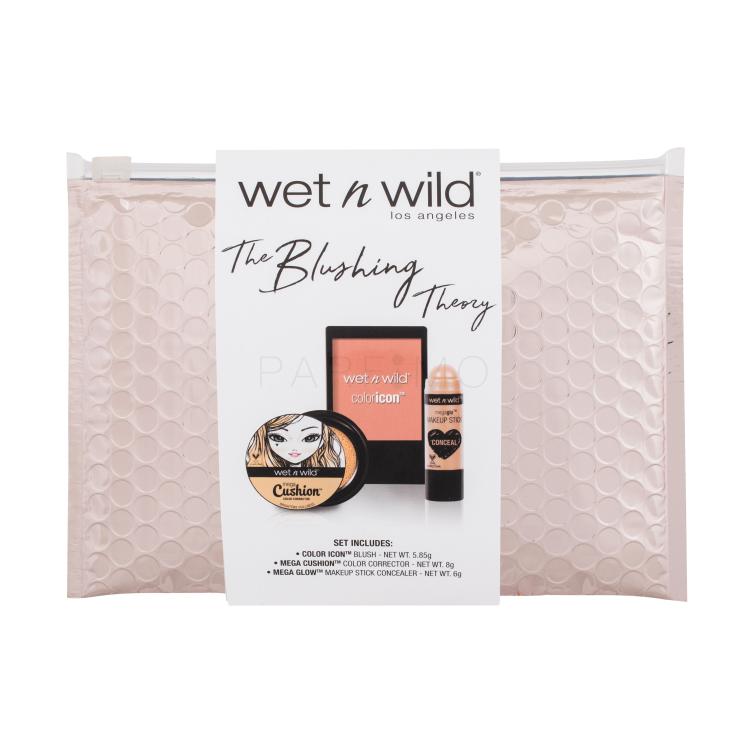Wet n Wild The Blushing Theory Pacco regalo Correttore Mega Cushion 8 g + fard Color Icon 5,85 g Rosé Champagne + Correttore Mega Glo 6 g Follow Your Bisque + trousse