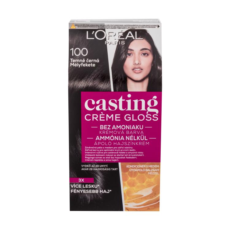 L&#039;Oréal Paris Casting Creme Gloss Tinta capelli donna 48 ml Tonalità 100 Dark Black