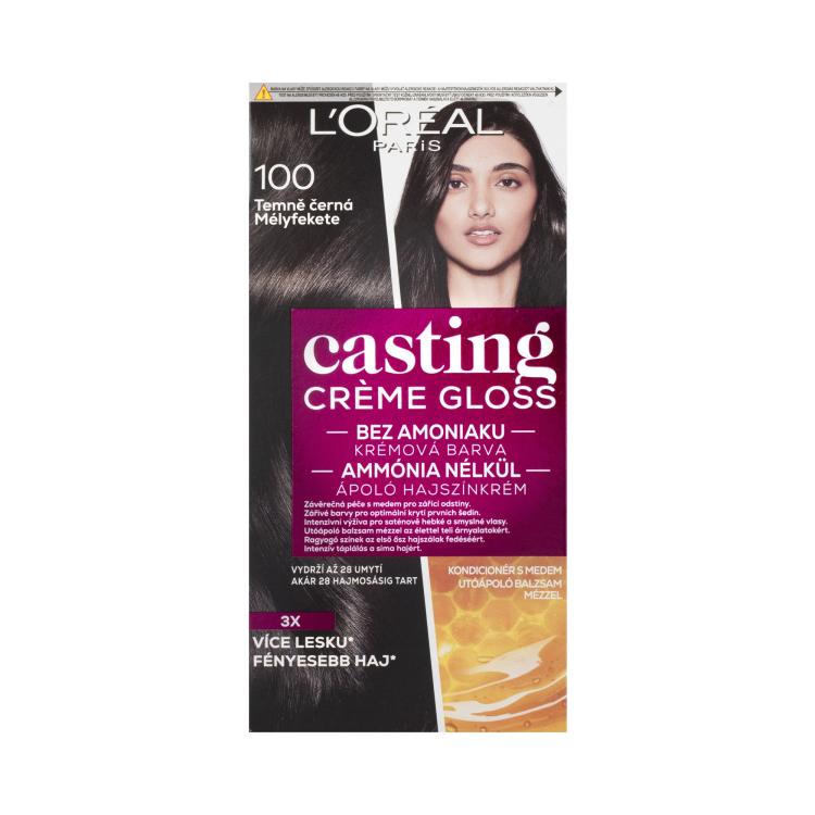 L&#039;Oréal Paris Casting Creme Gloss Tinta capelli donna 48 ml Tonalità 100 Dark Black