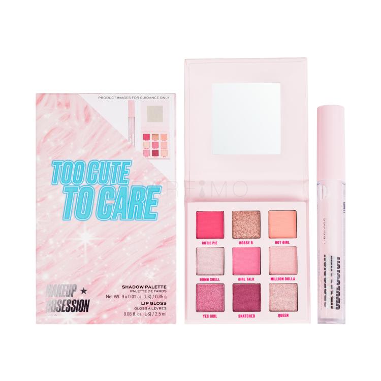 Makeup Obsession Too Cute To Care Pacco regalo palette di ombretti Too Cute To Care 3,15 g + lucidalabbra Too Cute To Care 2,5 ml
