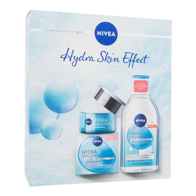 Nivea Hydra Skin Effect Pacco regalo gel da giorno per il viso Hydra Skin Effect 50 ml + micelární voda Hydra Skin Effect 400 ml