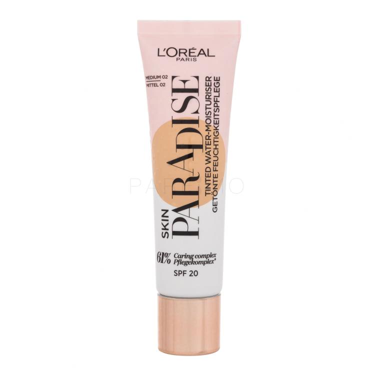 L&#039;Oréal Paris Skin Paradise Tinted Water-Moisturiser SPF20 Fondotinta donna 30 ml Tonalità 02 Medium
