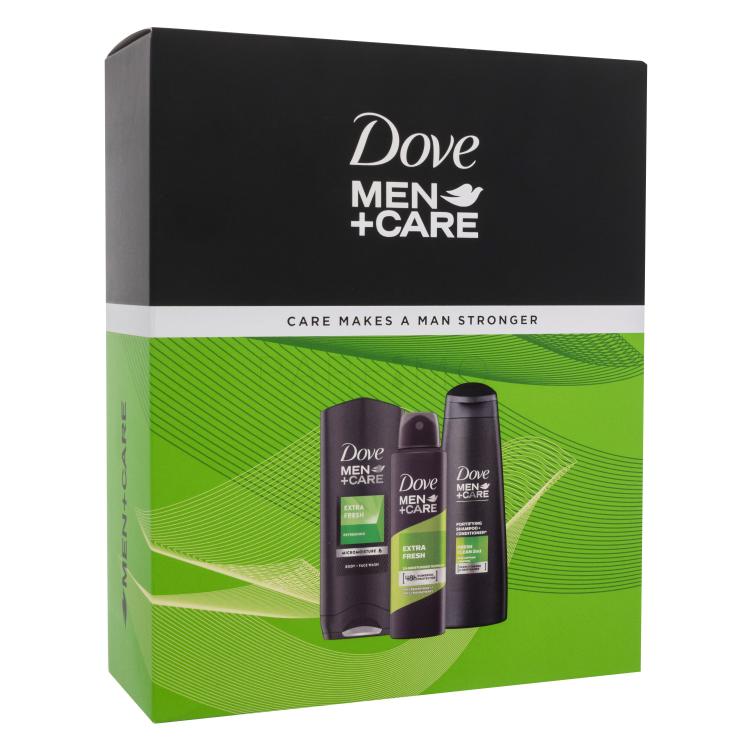 Dove Men + Care Extra Fresh Care Makes A Man Stronger Pacco regalo gel doccia 250 ml + antitraspirante 150 ml + shampoo 250 ml