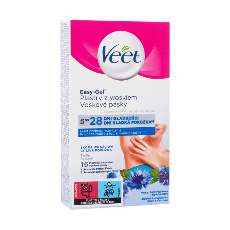 Veet Easy-Gel Wax Strips Armpit Sensitive Skin Prodotti depilatori donna 16 pz