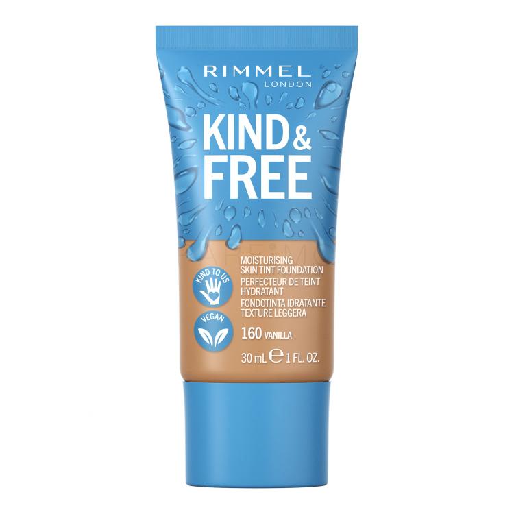 Rimmel London Kind &amp; Free Skin Tint Foundation Fondotinta donna 30 ml Tonalità 160 Vanilla