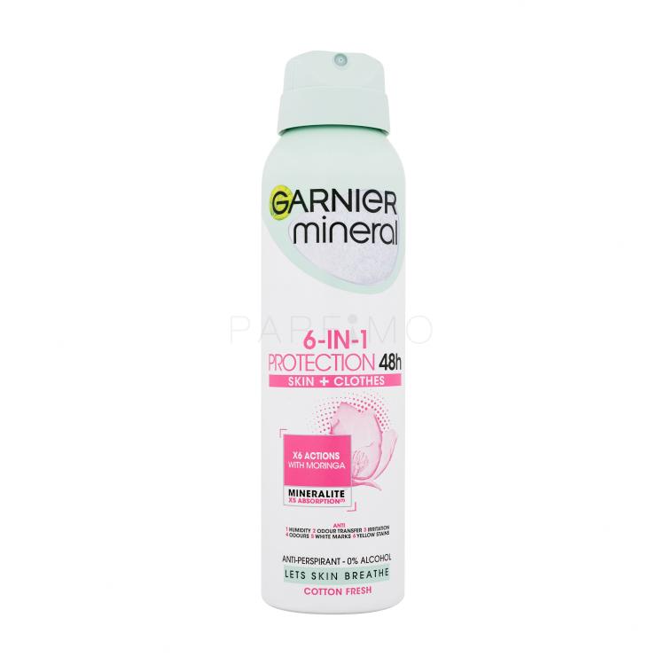 Garnier Mineral Protection 6-in-1 Cotton Fresh 48h Antitraspirante donna 150 ml
