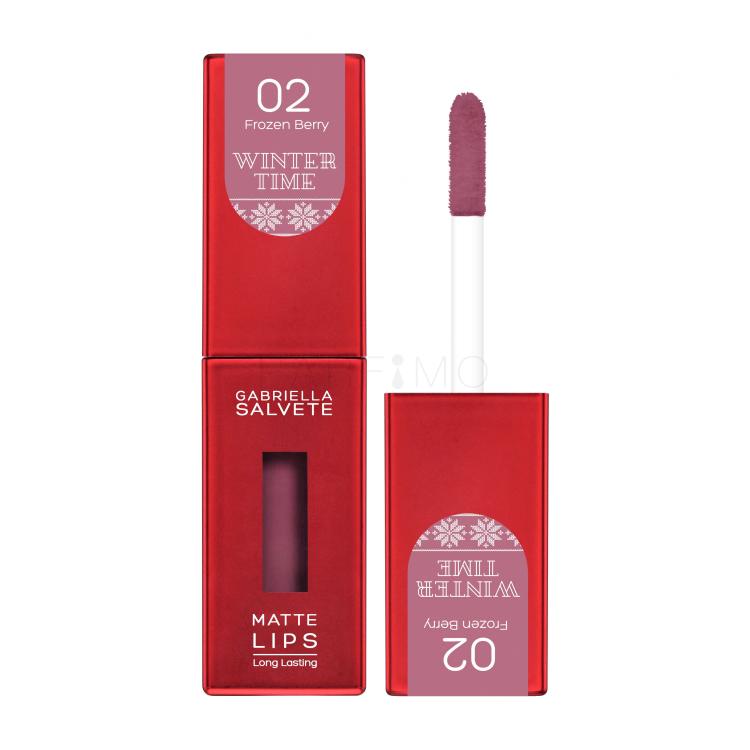 Gabriella Salvete Winter Time Matte Lips Rossetto donna 4,5 ml Tonalità 02 Frozen Berry