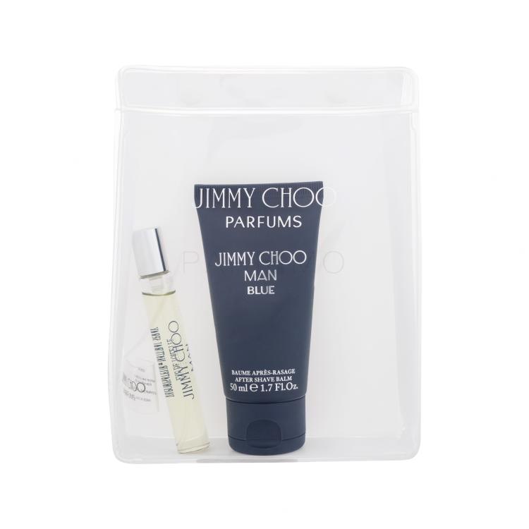 Jimmy Choo Man Blue Pacco regalo 7,5 ml di eau de toilette + 50 ml di balsamo dopobarba + trousse cosmetica