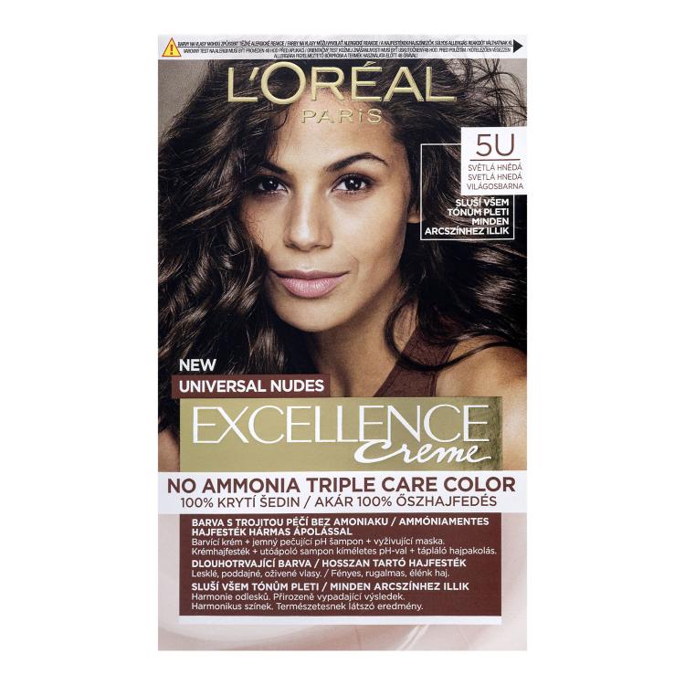 L&#039;Oréal Paris Excellence Creme Triple Protection Tinta capelli donna 48 ml Tonalità 5U Light Brown