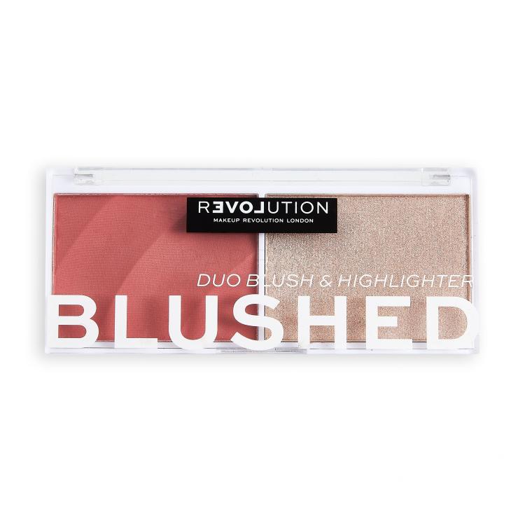 Revolution Relove Colour Play Blushed Duo Blush &amp; Highlighter Contouring palette donna 5,8 g Tonalità Cute