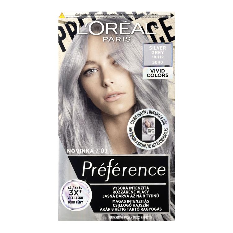 L&#039;Oréal Paris Préférence Vivid Colors Tinta capelli donna 60 ml Tonalità 10,112 Silver Grey