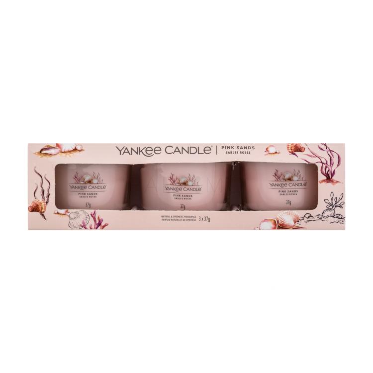 Yankee Candle Pink Sands Pacco regalo candela profumata 3 x 37 g