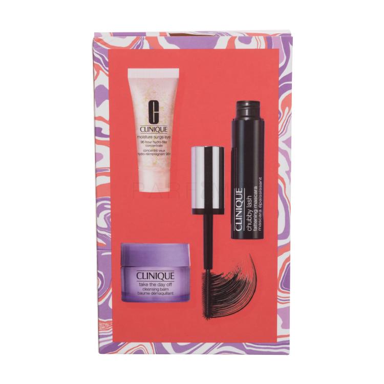 Clinique Chubby Lash Pacco regalo mascara Chubby Lash 8ml + balsamo detergente Take The Day Off  15ml + gel occhi Moisture Surge Eye 96-Hour Hydro-Filler Concentrate 5ml