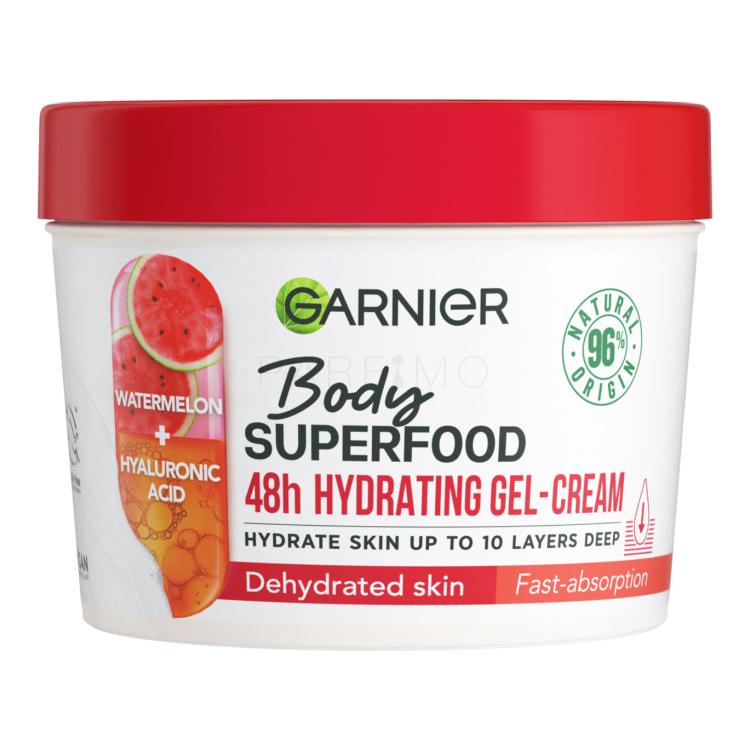 Garnier Body Superfood 48h Hydrating Gel-Cream Watermelon &amp; Hyaluronic Acid Crema per il corpo donna 380 ml