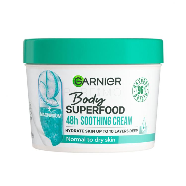 Garnier Body Superfood 48h Soothing Cream Aloe Vera + Magnesium Crema per il corpo donna 380 ml