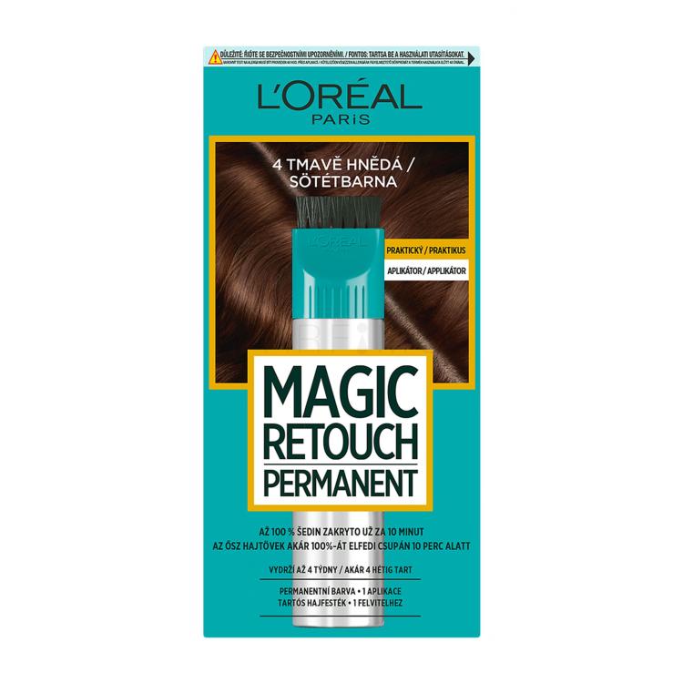 L&#039;Oréal Paris Magic Retouch Permanent Tinta capelli donna 18 ml Tonalità 4 Dark Brown