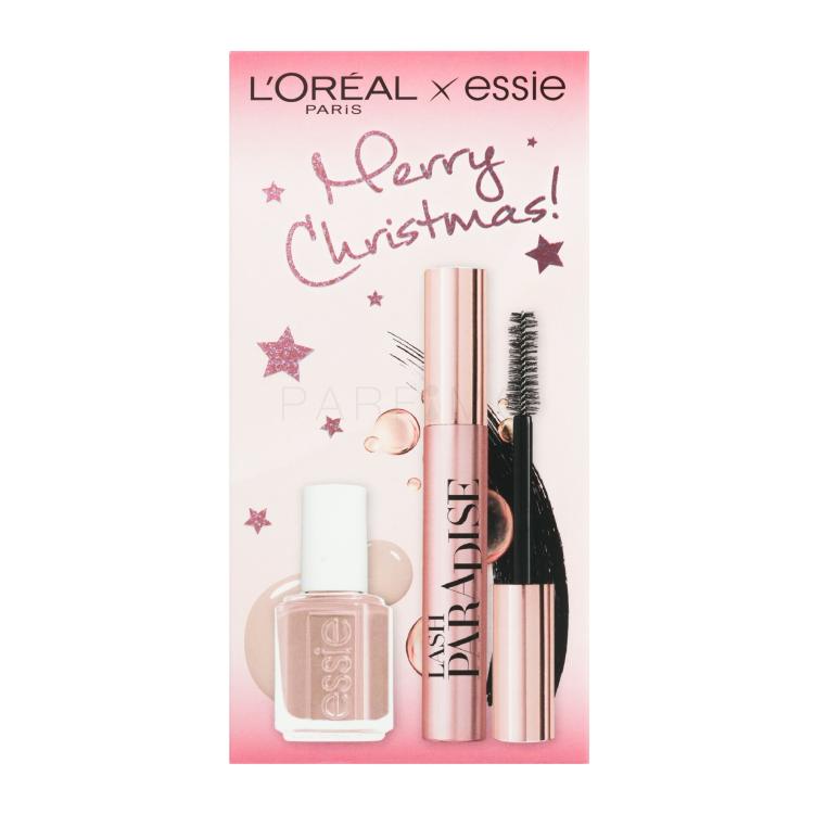 L&#039;Oréal Paris Merry Christmas! Pacco regalo mascara Lash Paradise 6,4 ml + smalto per le unghie Essie Nail Color 13,5 ml 11 Not Just A Pretty