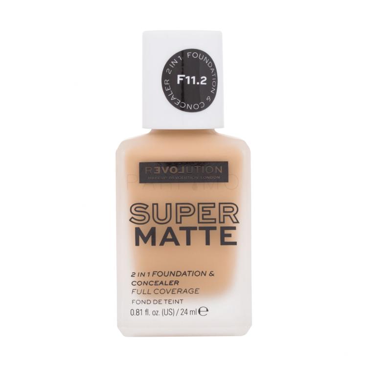 Revolution Relove Super Matte 2 in 1 Foundation &amp; Concealer Fondotinta donna 24 ml Tonalità F11.2