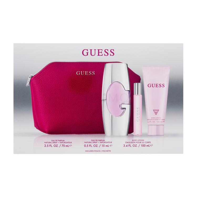 GUESS Guess For Women Pacco regalo eau de parfum 75 ml + eau de parfum 15 ml + crema corpo 100 ml + trousse cosmetica