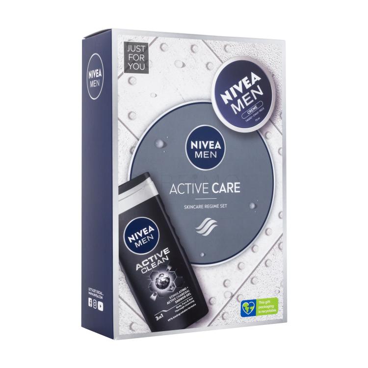 Nivea Men Active Care Pacco regalo doccia gel Men Active Clean 250 ml + crema universale Men Creme 75 ml