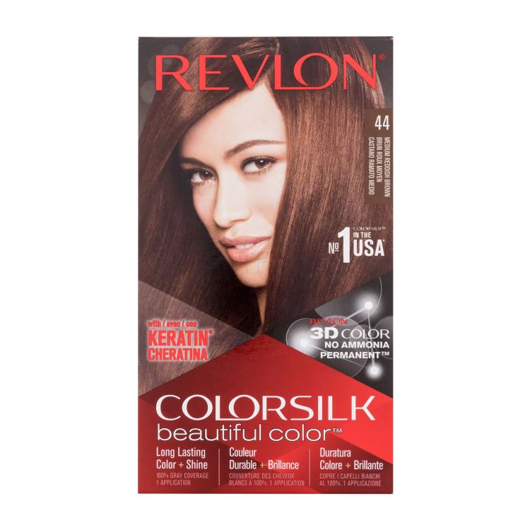 Revlon Colorsilk Beautiful Color Tinta capelli donna Tonalità 44 Medium Reddish Brown Set