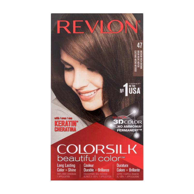 Revlon Colorsilk Beautiful Color Tinta capelli donna Tonalità 47 Medium Rich Brown Set