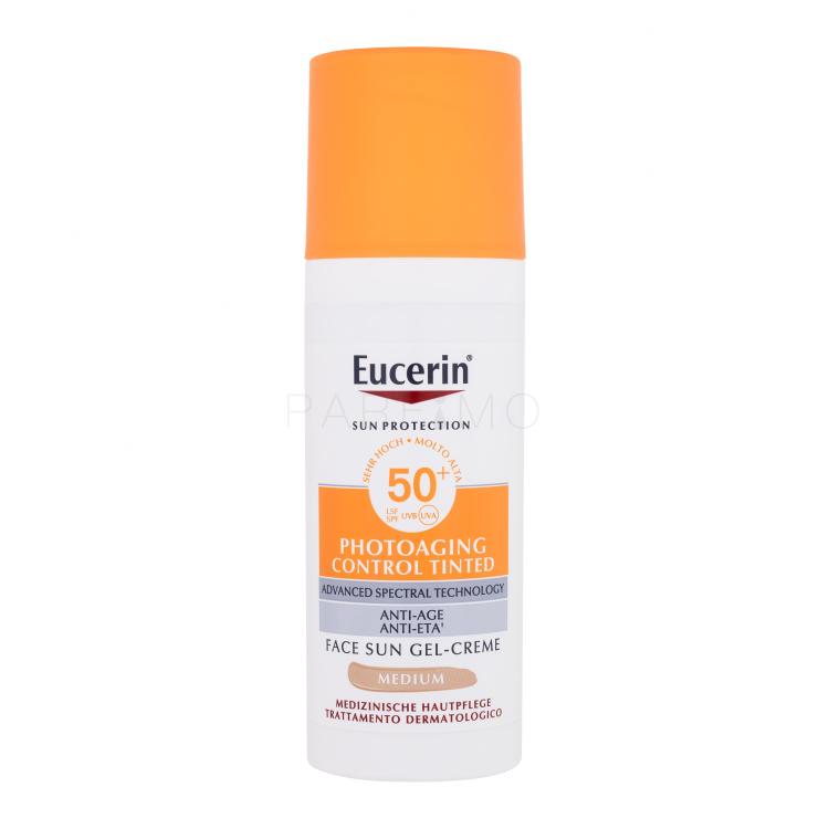 Eucerin Sun Protection Photoaging Control Tinted Gel-Cream SPF50+ Protezione solare viso donna 50 ml Tonalità Medium