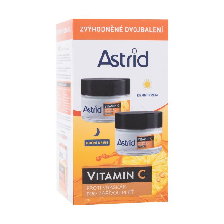 Astrid Vitamin C Duo Set Pacco regalo crema giorno per la pelle Crema da giorno alla vitamina C 50 ml + crema per la pelle da notte Crema da notte alla vitamina C 50 ml
