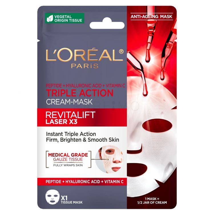 L&#039;Oréal Paris Revitalift Laser X3 Triple Action Tissue Mask Maschera per il viso donna 28 g