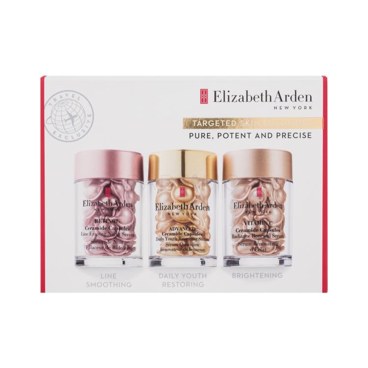 Elizabeth Arden Ceramide Capsules Targeted Skin Solutions Pacco regalo siero pelle notte Retinol Ceramide Capsule Line Erasing Night Serum 30 pz + siero pelle Advanced Ceramide Capsule Daily Youth Restoring Siero 30 pz + siero pelle Vitamina C Ceramide Capsule Radiance Renewal Serum 30 pz