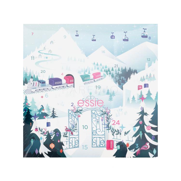 Essie Nail Lacquer Express Train Advent Calendar Pacco regalo smalto 8 x 13,5 ml + smalto 1 x 10 ml + smalto 14 x 5 ml + solvente per unghie 25 ml