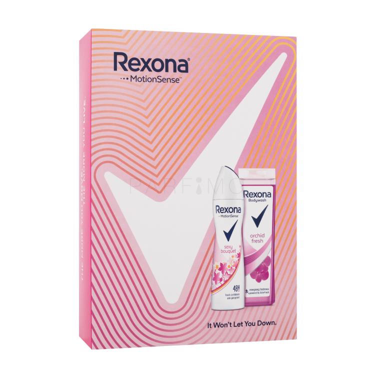 Rexona MotionSense Pacco regalo gel doccia Orchid Fresh 250 ml + antitraspirante MontionSense Sexy Bouquet 150 ml