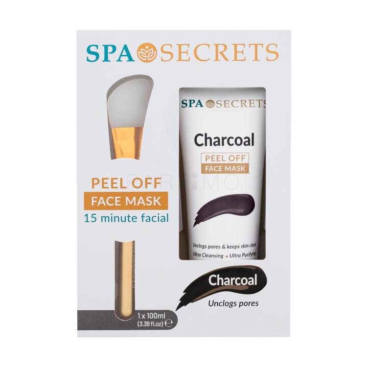 Xpel Spa Secrets Charcoal Peel Off Face Mask Pacco regalo maschera viso Spa Secrets Charcoal Peel Off 100 ml + applicatore