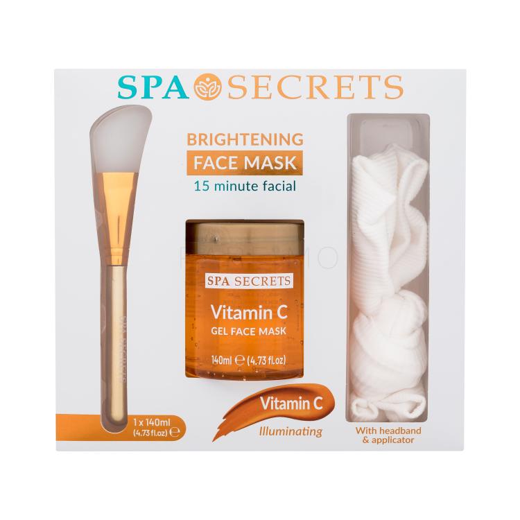 Xpel Spa Secrets Vitamin C Brightening Face Mask Pacco regalo maschera viso Spa Secrets Vitamina C 140 ml + applicatore + fascia