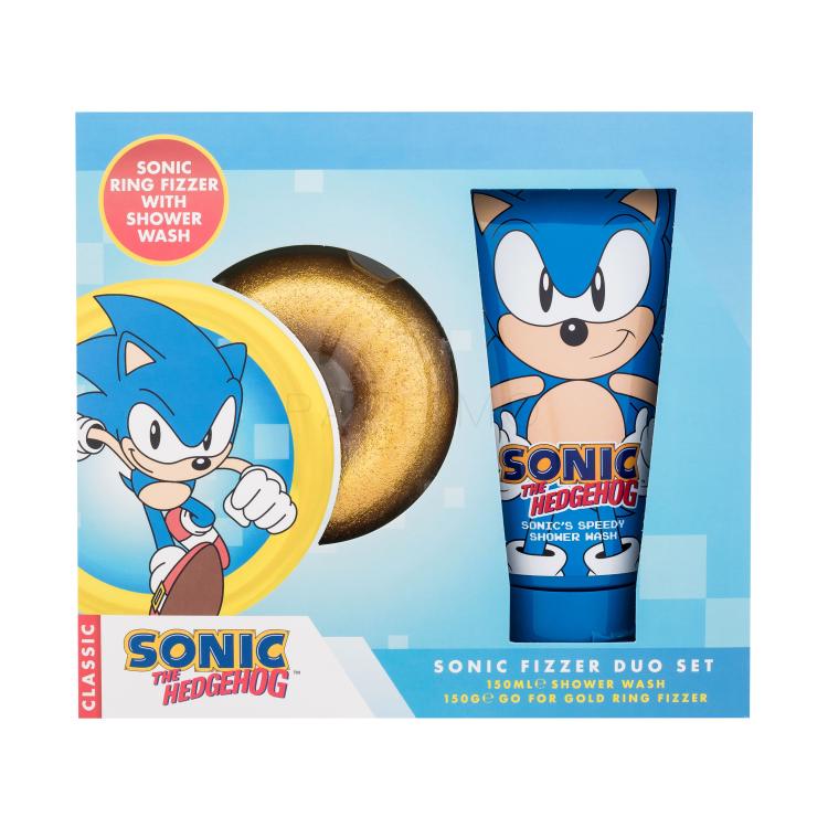 Sonic The Hedgehog Bath Fizzer Duo Set Pacco regalo bomba da bagno 150 g + gel doccia Sonic&#039;s Speedy 150 ml