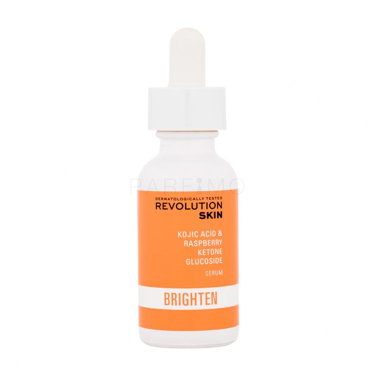 Revolution Skincare Brighten Kojic Acid &amp; Raspberry Ketone Glucoside Serum Siero per il viso donna 30 ml