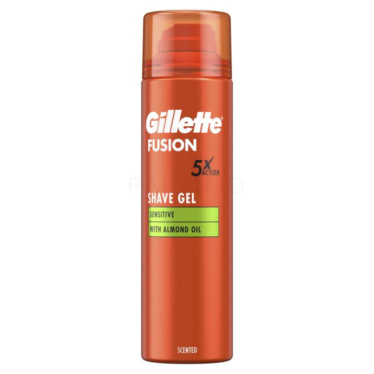 Gillette Fusion Sensitive Shave Gel Gel da barba uomo 200 ml