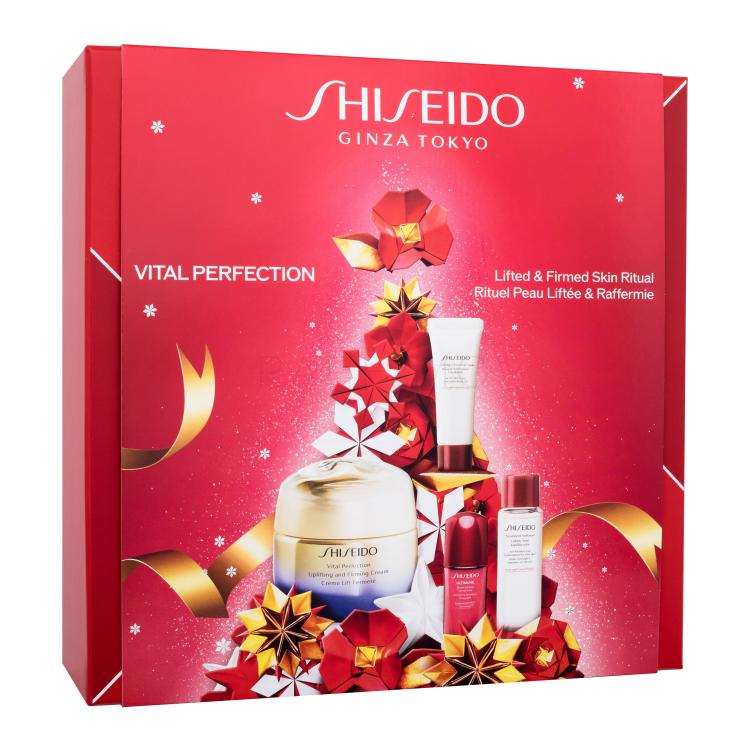 Shiseido Vital Perfection Lifted &amp; Firmed Skin Ritual Pacco regalo crema giorno Vital Perfection 50 ml + schiuma detergente Clarifying Cleansing Foam 15 ml + lozione Treatment Lotion 30 ml + siero Ultimune 10 ml